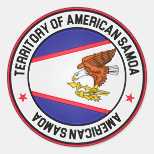 Amerikanisches Samoa-RundEmblem Runder Aufkleber