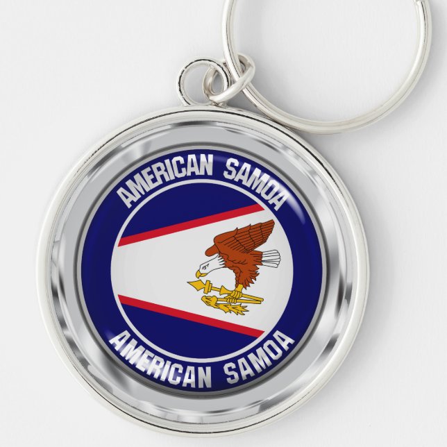 Amerikanisches Samoa-RundEmblem Schlüsselanhänger (Vorne)