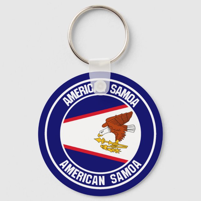 Amerikanisches Samoa-RundEmblem Schlüsselanhänger (Vorderseite)