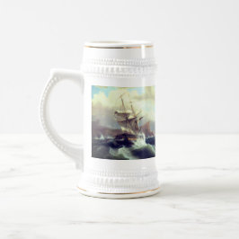 Amerikanisches Schiff in Not 1841 Bierglas