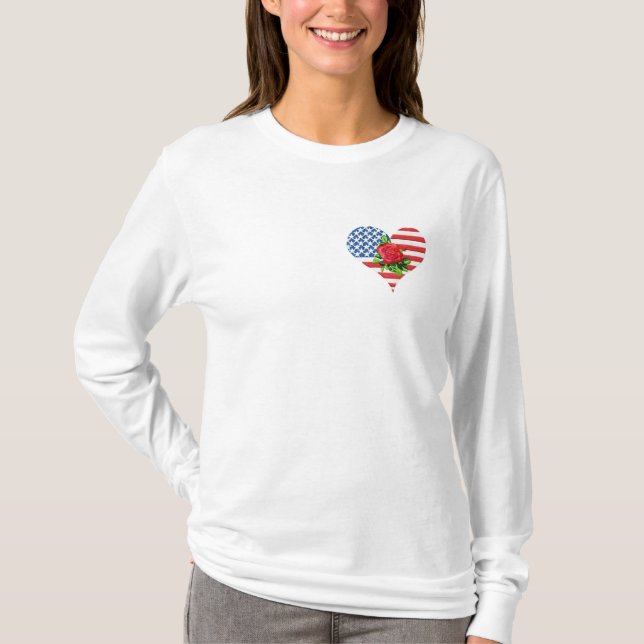 Amerikanisches Schönheits-Herz T-Shirt (Vorderseite)