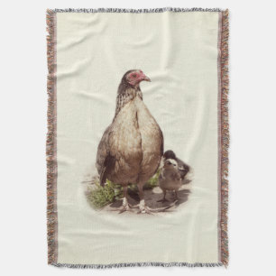 Amerikanisches Spielhuhn und Babyküken Decke