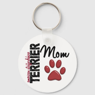 Amerikanisches Staffordshire-Terrier-Mama 2 Schlüsselanhänger