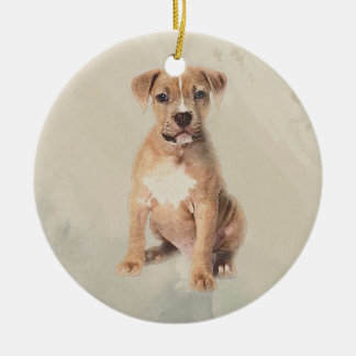 Amerikanisches Staffordshire-Terrierwelpe Keramikornament