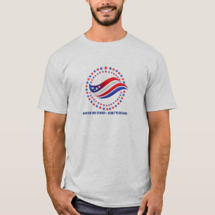 Amerikanisches Stolz-T-Shirt Rot Blau Sterne Winke T-Shirt