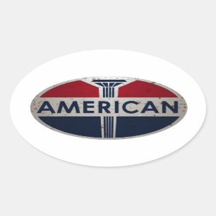 Amerikanisches Tankstellen-Vintage-Schild rostige Ovaler Aufkleber