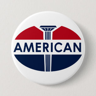 Amerikanisches Tankstellezeichen. Flache Version Button