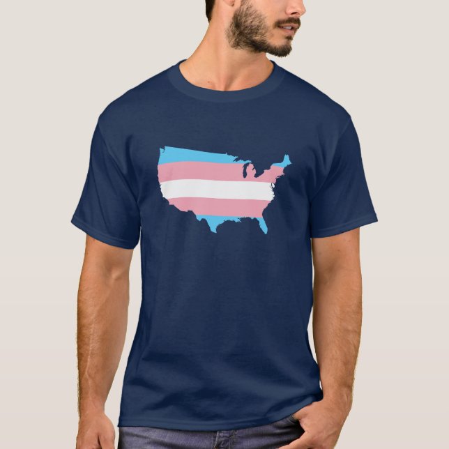 Amerikanisches Transgender-Stolz-Karten-T-Shirt T-Shirt (Vorderseite)