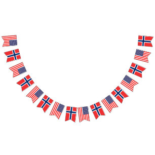 Amerikanisches und norwegisches internationales wimpelkette