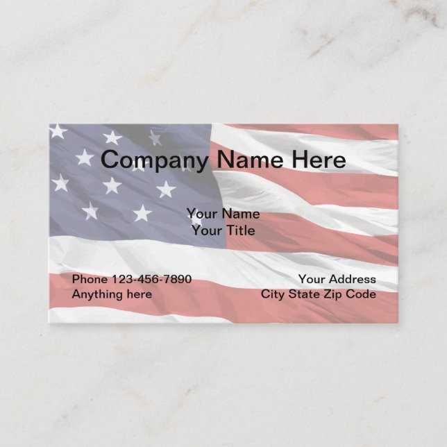 Amerikanisches US Flagge-Thema Visitenkarte (Vorderseite)