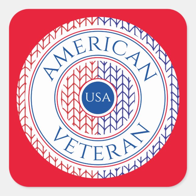 AMERIKANISCHES VETERAN - Große Aufkleber auf dem P (Vorderseite)