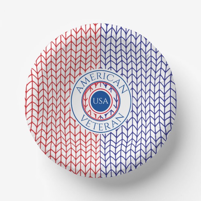 AMERIKANISCHES VETERAN Papierbowle Pappteller (Vorderseite)