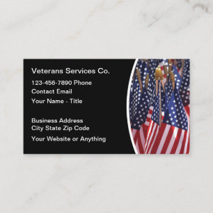 Amerikanisches Veteranen-Patriotismus-Thema Visitenkarte