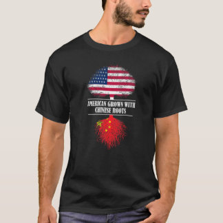 Amerikanisches Wachstum mit der Flag-Zahl der chin T-Shirt