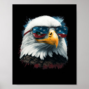 Amerikanisches Weißkopfadler-USA-Flag-Shirt 4. Jul Poster