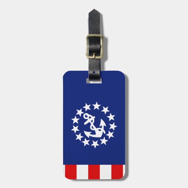 Amerikanisches Yacht-Flaggen-nautischsymbol Gepäckanhänger (Vorderseite vertikal)
