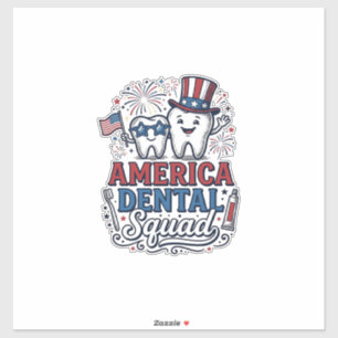 Amerikanisches Zahnarzt-Team Patriotisches Zahnvek Aufkleber