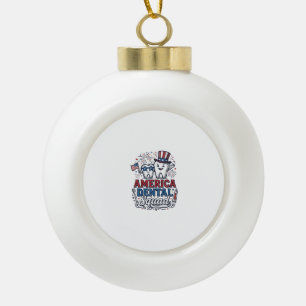 Amerikanisches Zahnarzt-Team Patriotisches Zahnvek Keramik Kugel-Ornament