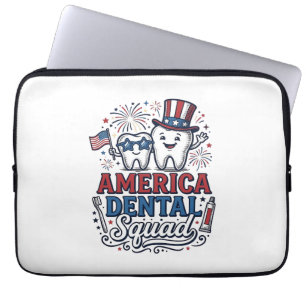Amerikanisches Zahnarzt-Team Patriotisches Zahnvek Laptopschutzhülle