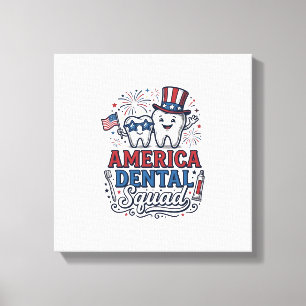 Amerikanisches Zahnarzt-Team Patriotisches Zahnvek Leinwanddruck