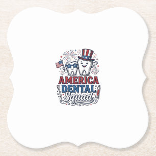Amerikanisches Zahnarzt-Team Patriotisches Zahnvek Untersetzer