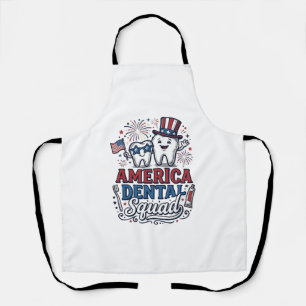 Amerikanisches zahnärztliches Team patriotisches Z Schürze
