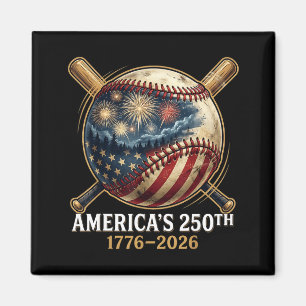 Amerikas 250. Baseball-Amerikanische-Flagge patrio Magnet