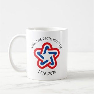 Amerikas 250. Geburtstag 1776-2026 Rot Weiß Blau  Kaffeetasse
