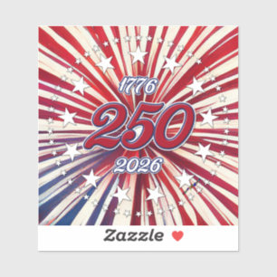 Amerikas 250. Geburtstag 1776-2026 RWB Feuerwerk Aufkleber