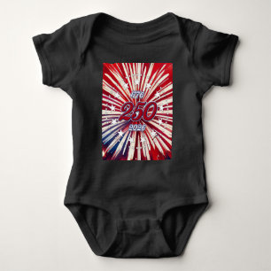 Amerikas 250. Geburtstag 1776-2026 RWB Feuerwerk Baby Strampler