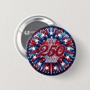 Amerikas 250. Geburtstag 1776-2026 RWB Feuerwerk Button