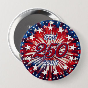 Amerikas 250. Geburtstag 1776-2026 RWB Feuerwerk Button