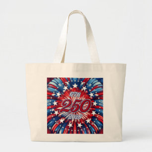 Amerikas 250. Geburtstag 1776-2026 RWB Feuerwerk Jumbo Stoffbeutel