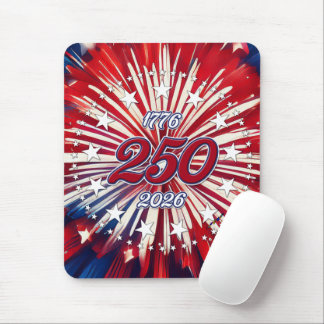 Amerikas 250. Geburtstag 1776-2026 RWB Feuerwerk Mousepad