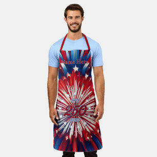 Amerikas 250. Geburtstag 1776-2026 RWB Feuerwerk Schürze