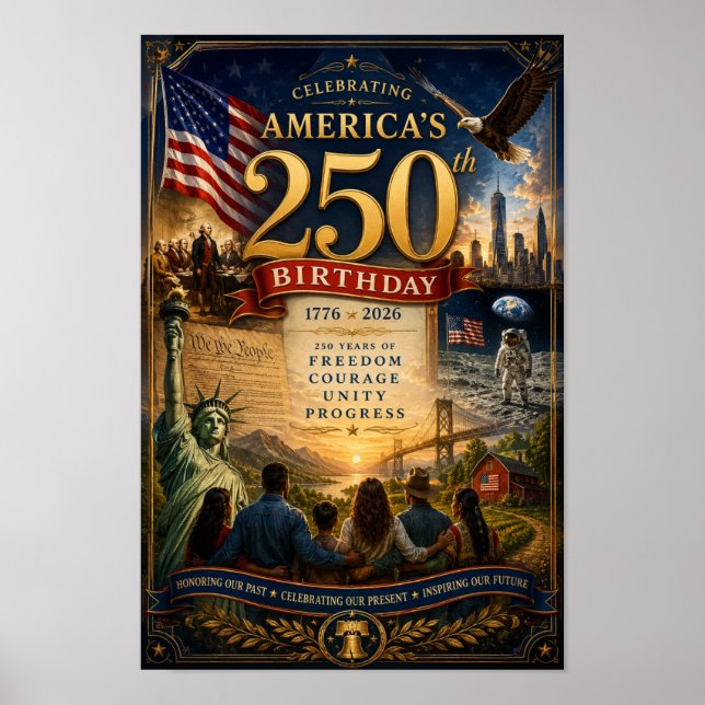 Amerikas 250. Geburtstag feiern! Poster (Vorne)