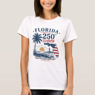 Amerikas 250. Geburtstag Florida Thema Tropisch T-Shirt