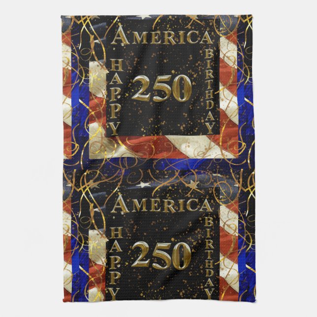 Amerikas 250. Geburtstag! Geschirrtuch (Vertikal)