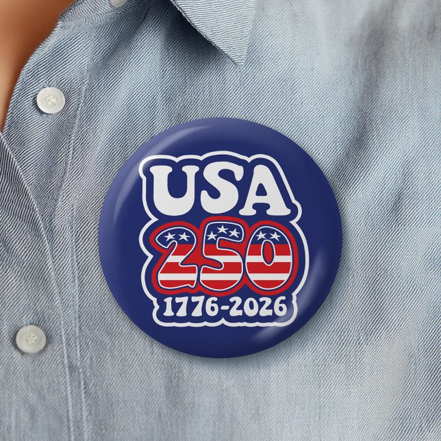 Amerikas 250. Geburtstag - Groovy USA 250 Button (Celebrate America's 250th Birthday with a Collectible Button for the 2026 Festivities)