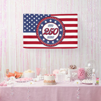 Amerikas 250. Geburtstag mit der USA-Flagge Banner