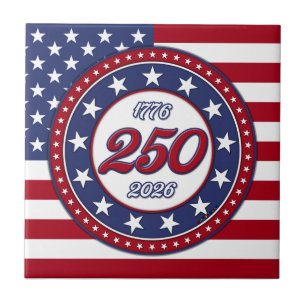 Amerikas 250. Geburtstag mit der USA-Flagge Fliese