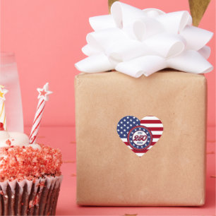 Amerikas 250. Geburtstag mit der USA-Flagge Herz-Aufkleber