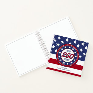 Amerikas 250. Geburtstag mit der USA-Flagge Notizbuch