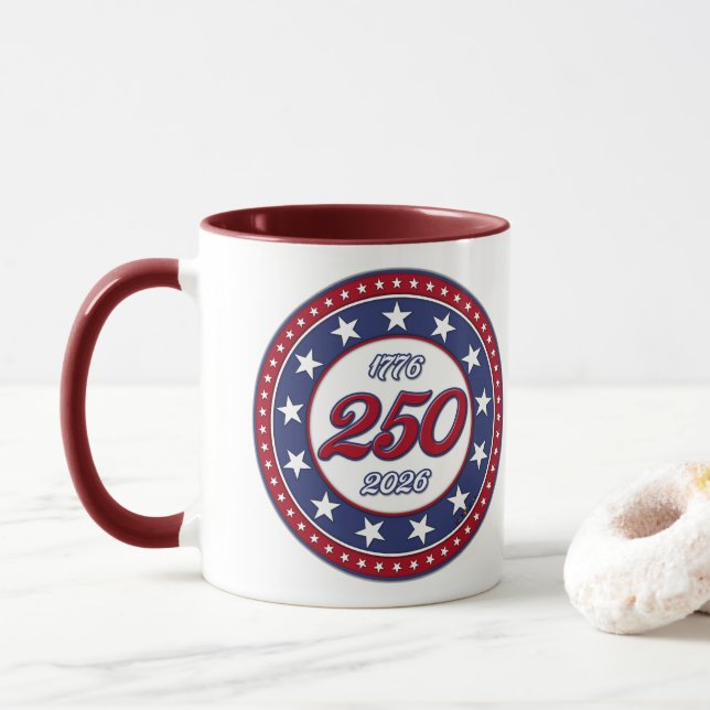 Amerikas 250. Geburtstag Tasse (Mit Donut)