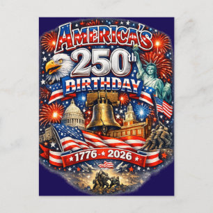 Amerikas 250. Geburtstag USA Patriotisch  Postkarte