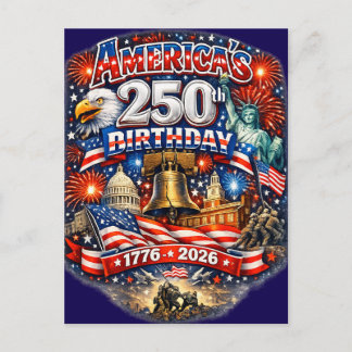 Amerikas 250. Geburtstag USA Patriotisch  Postkarte