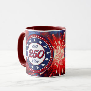 Amerikas 250. Geburtstags-Grafische Feuerwerks-Exp Tasse