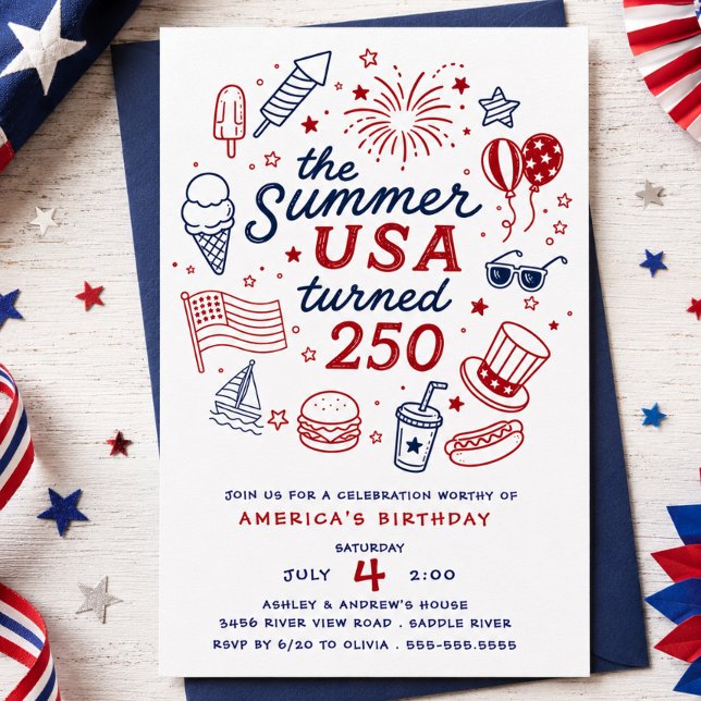 Amerikas 250. Geburtstagsfeier Einladung (Von Creator hochgeladen)