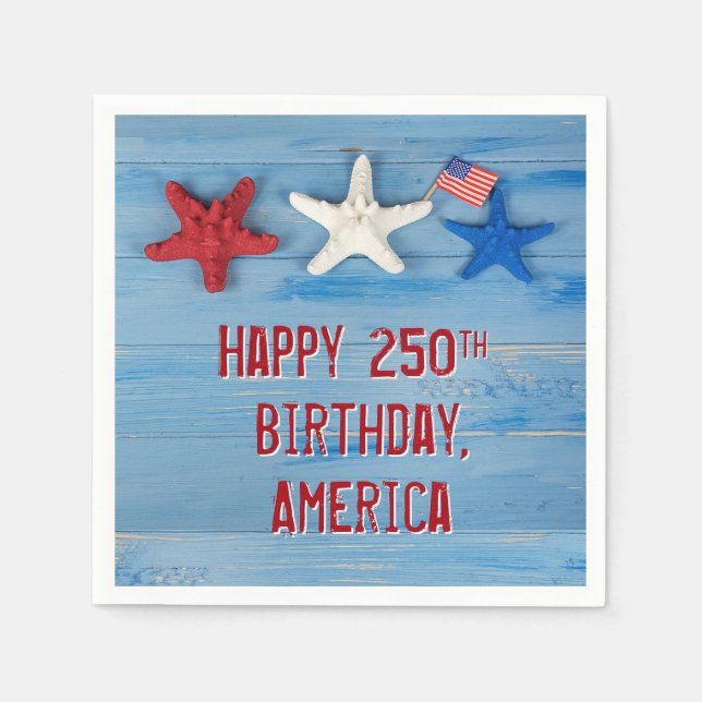 Amerikas 250. Geburtstagsstarfisch Serviette (Vorderseite)