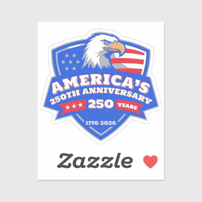 Amerikas 250-jähriges Eagle-Abzeichen Vinyl Aufkleber (Blatt)